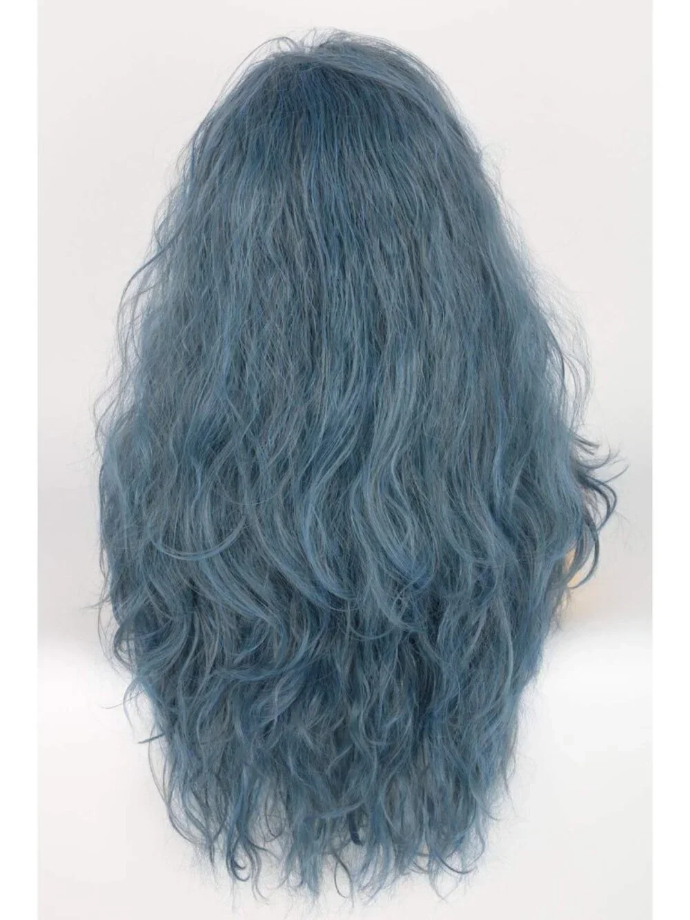 Women's Blue Grey Short Cosplay Halloween Costume Wig With Necklace Earrings